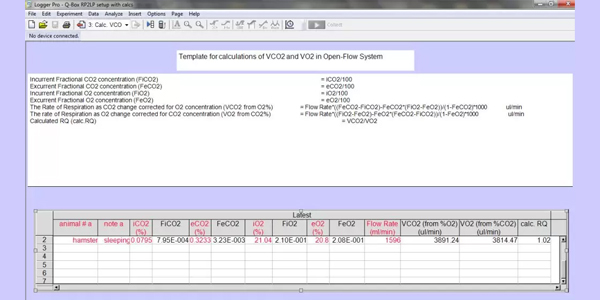 Small Animal Respirometry Software